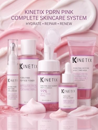 PDRN Korean Skincare Set - 5-Piece Beauty Routine for Glass Skin - Includes PDRN Serum, Peptide Toner, Face Wash, Eye Cream & Caffeine Mask - Revitalizing Anti-Aging Kit for Glowing, Firm Skin