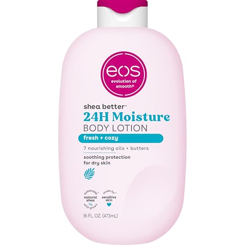 eos Shea Better Body Lotion, Fresh & Cozy, 24-Hour Moisture Skin Care, Lightweight & Non-Greasy, Natural Shea, Vegan, 16 fl oz