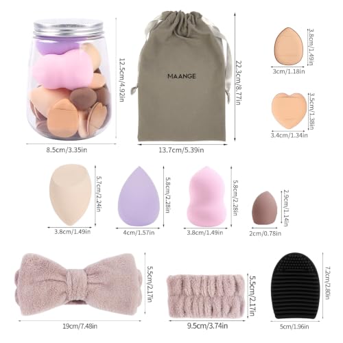 MAANGE Makeup Brushes 51 Pcs Makeup Kit, Multi-functional Makeup Tool Set with Makeup Brush Foundation Brush Make up Brushes Set Bag (Champagne)