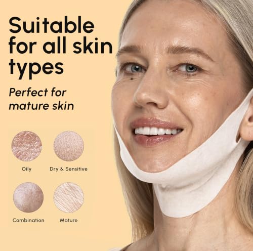 MAREE V Line Lifting Mask with 24K Gold – Deep Collagen Face Mask for Women – Jawline Shaper Mask with Retinol & Hyaluronic Acid – Neck Tightening & Firming - Double Chin Strap for Face Lift
