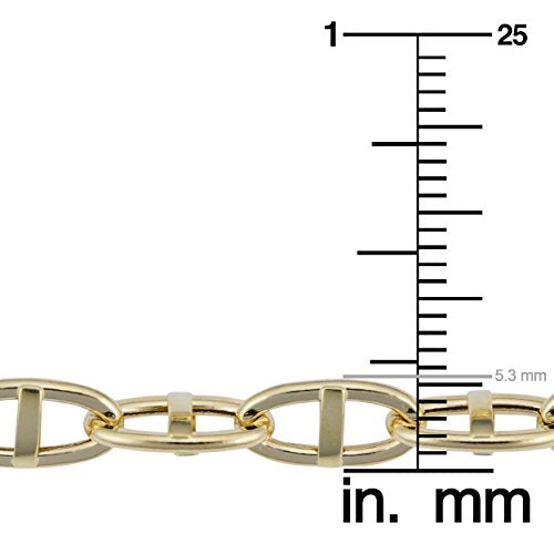 Kooljewelry Mens 14k Yellow Gold Twisted Mariner Bracelet (8.5 inch)