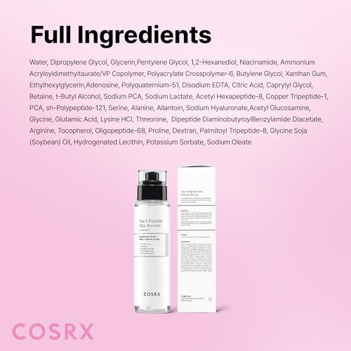 COSRX 6X Peptide Collagen Skin Booster Toner Serum for Dull Skin, 5.07 oz