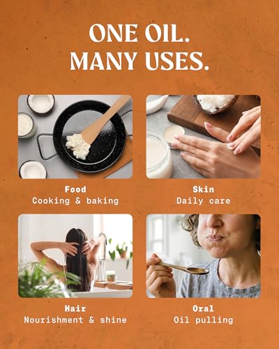 NaturaleBio Organic Virgin Coconut Oil 32 fl oz Raw Cold Pressed for Skin, Hair, Moisturizer, Massage, Body, Hand, Cream, Vegan Butter Alternative, Ideal Lotion, Perfect Care
