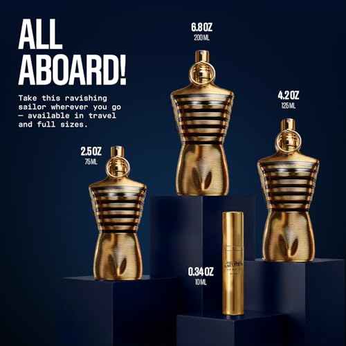 Jean Paul Gaultier Le Male Elixir Parfum - Long Lasting Woody Aromatic Cologne for Men with Lavender, Tonka Bean & Warm Amber - Luxury Elixir Parfum, 4.2 oz