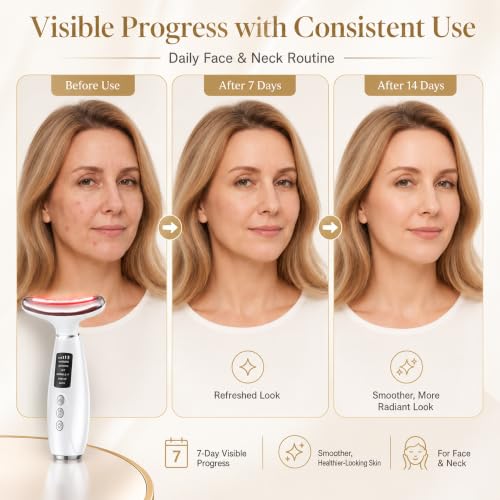 GIHWRRI Red Light Therapy for Face and Neck, 7-Color LED Face Massager