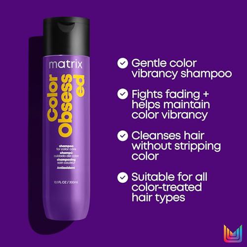 Matrix Color Obsessed Antioxidant Shampoo | Enhances Hair Color & Prevents Fading | For Color Treated Hair | Cruelty Free | Salon Shampoo | Packaging May Vary | 10.1 Fl. Oz. | Vegan