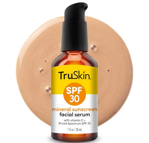 TruSkin SPF 30 Tinted Mineral Sunscreen Face Serum, Zinc Oxide, 1 fl oz