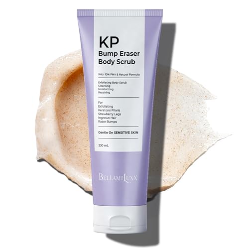 BellamiLuxx KP Bump Eraser Body Scrub: Exfoliating Keratosis Pilaris, Strawberry Skin Treatment - Smooths Rough, Bumpy, Dry Skin on Arms, Legs, Buttocks - KP Scrub Wash Helps Reduce Ingrown Hair Bumps
