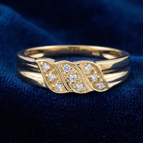 P3 POMPEII3 Pompeii Mens 10k Yellow Gold Diamond Ring Anniversary Wedding Band - Size 9