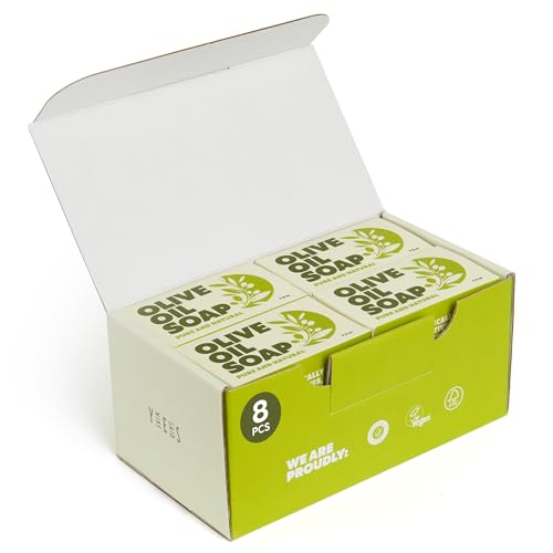 Skin Said Yes Olive Oil Bar Soap 8 Pack | Made in Greece | Pure Oilve Oil Hand Soap | Moisturizing, Nuorishing and Gentle on Skin, Rich in Antioxidants