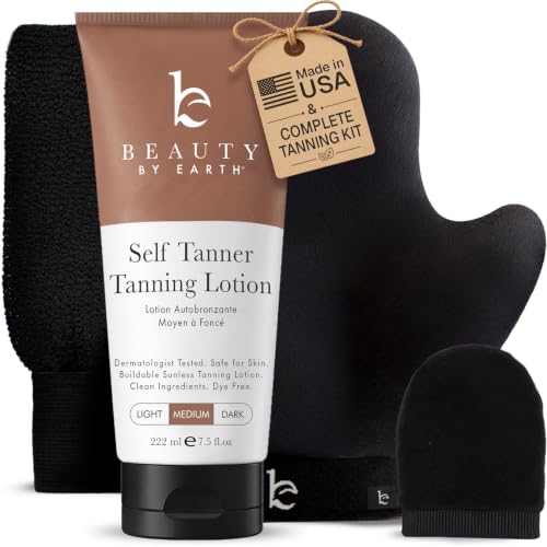 Self Tanner with Tanning Mitt - USA Made Sunless Self Tanning Lotion