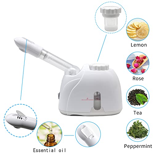 Facial Steamer Nanometer Fine Mist for Deep Cleaning with Towel, 360 Rotating Arm, Home Spa Device for Personal Care