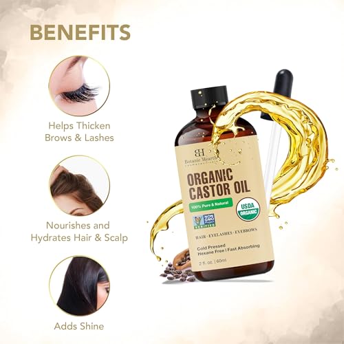Botanic Hearth Castor Oil & Hair Treatment Oils 100% Pure & Natural - 2 Fl oz