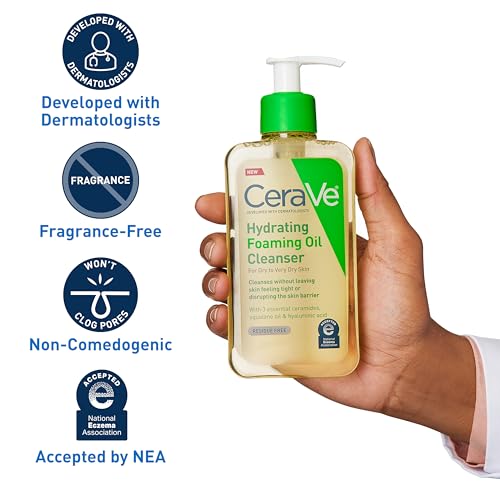 CeraVe Hydrating Foaming Oil Facial Cleanser with Hyaluronic Acid, 19oz