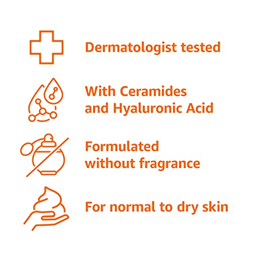Amazon Basics Moisturizing Cream for Face and Body, Fragrance-Free, with Ceramides, Hydrating for Dry Skin, 16 Ounces, 1-Pack