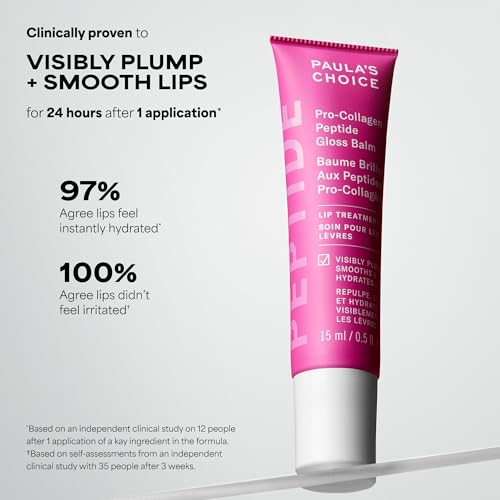 Paula's Choice Pro-Collagen Peptide Gloss Lip Balm, Sheer Pink, 0.5 Fl Oz