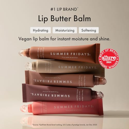 Summer Fridays Lip Butter Balm - Hydrating Overnight Lip Mask + Clear Gloss for Instant Shine - With Nourishing Shea Butter - Everyday Makeup + Skincare Summer Essentials - Vegan - Sweet Mint (.5 Oz)