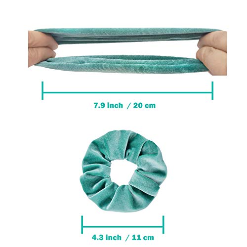 IVARYSS Scrunchies for Girls, 12 Pcs Velvet Scrunchies for Hair, Soft Ponytail Holder, Cute Colors Elastic Hair Bands for Teens and Women