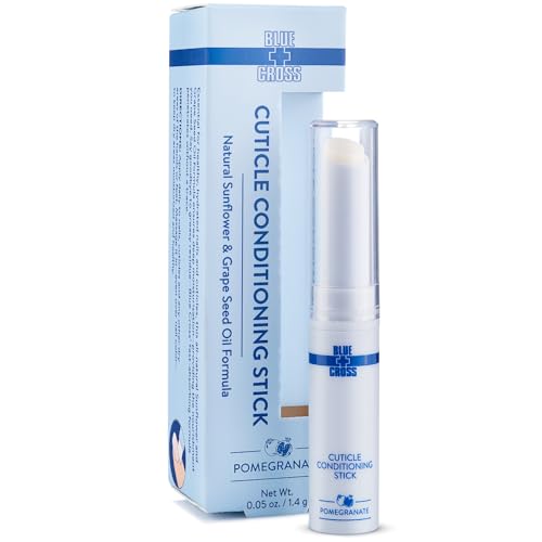 Blue Cross Cuticle Balm Conditioning Stick, Scented Cuticle Softener Oil Balm with Nourishing Sunflower & Grape Seed Oil, Professional Nail Care Supports Dry + Damaged Cuticles, 0.05oz, Pomegranate