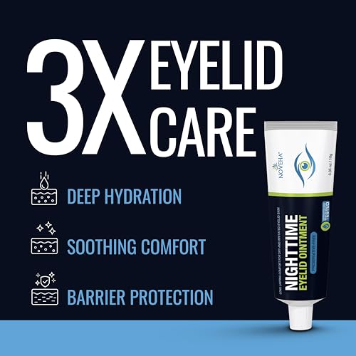 NOVEHA NIGHTTIME Eyelid Ointment Night Gel For Dry Eye Relief | Long Lasting Moisturizer Preservative Free | Moisturizing Cream for Night, External Use Only | 0.35 Oz / 10 gr
