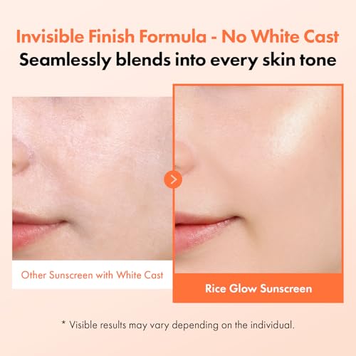 TOSOWOONG Rice Glow Sunscreen SPF50+ Broad Spectrum for Face, No White Cast