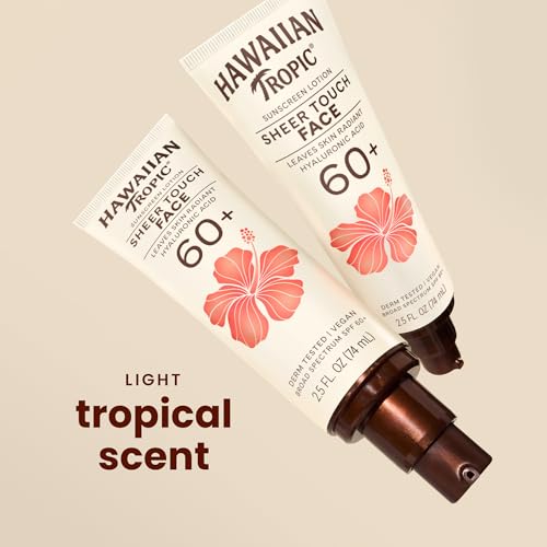 Hawaiian Tropic Sheer Touch Face Sunscreen Lotion SPF 60, 2.5 Fl Oz