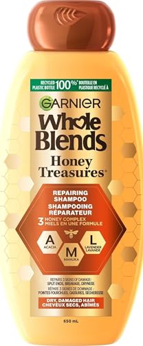 Garnier Whole Blends Repairing Shampoo Honey Treasures, For Damaged Hair, 22 Fl Oz (Pack of 1)