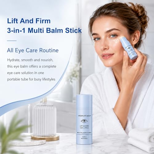 2Pcs Under Eye Balm, Lift & Firm 3-in-1 Multi Balm Stick With Collagen Extract, Eye Care Stick for Dark Circles, Puffiness, and Fine Lines, Hydrating, Smoothing, and Refreshing