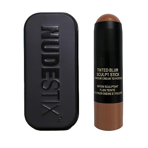 Nudestix Tinted Blur Sculpt Stick – Cream-to-Powder Matte Contour Stick for Natural Face Sculpting & Definition | Lightweight, Blendable, Vegan & Clean Beauty Makeup - Neutral Medium