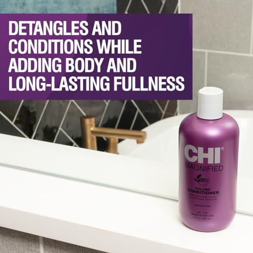 CHI Magnified Volume Conditioner, Boosts Volume & Body & Strengthens Hair, Detangles, Hydrates & Conditions Hair, Sulfate-free, 12 Oz
