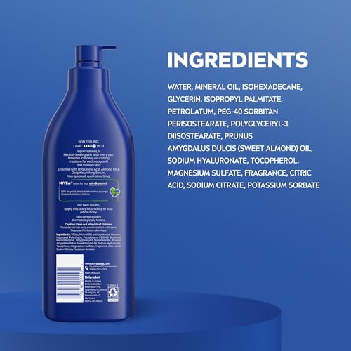 NIVEA Essentially Enriched Body Lotion, Very Dry Skin, Almond Oil, 16.9 Oz