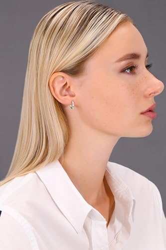 10k White Gold Small Round Hoop Earrings, 12mm (0.48 inch Diameter)…
