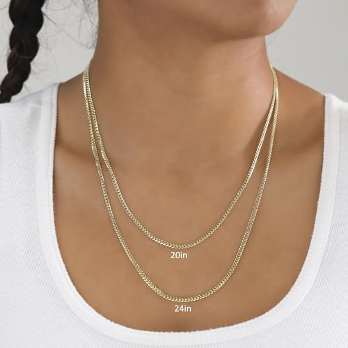 Nuragold 10k Real Yellow Gold Miami Cuban Link 2.7mm Solid Chain Necklace - 20"