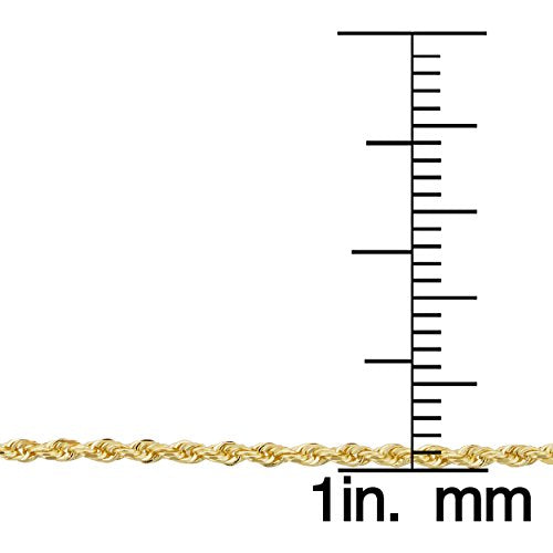 Kooljewelry 10k Yellow Gold Rope Chain Bracelet (1.5 mm, 7.5 inch)