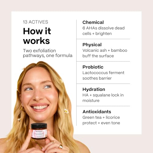 Mad Hippie MicroDermabrasion Facial – Exfoliating Face Scrub with Probiotics + AHA Fruit Acid Complex, Light Citrus Scent, 2.1 Fl Oz