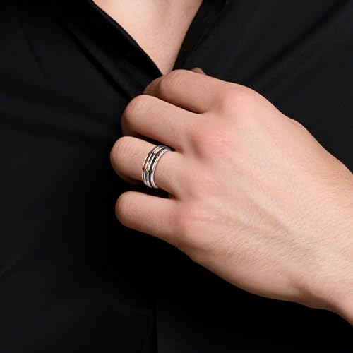 Vakki Tungsten Rings for Men Meteorite Gold Foil Inlay Koa Wood Wedding Band Polished Finish 8mm Promise Engagement Ring Comfort Fit Size 10