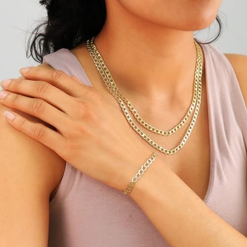 Nuragold 10k Real Yellow Gold Cuban Curb Link 5.5mm Chain Bracelet (7"-9") - 8"