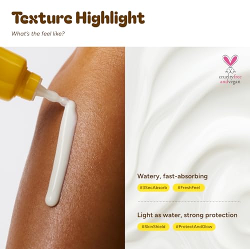 Unleashia Niacinamide Banana Sun Serum SPF Sunscreen, Glow & Brightening & Hydrating, No White Cast Lightweight Face Sunscreen, Fast Absorbing, Non-Sticky 1.35 oz