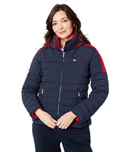 Tommy Hilfiger Womens Hooded Pckbl- Lgo Tp Outerwear, Sky Captain, Medium US