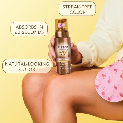 Jergens Natural Glow Self Tanner Mousse, Light Bronze Tan, 6 fl oz