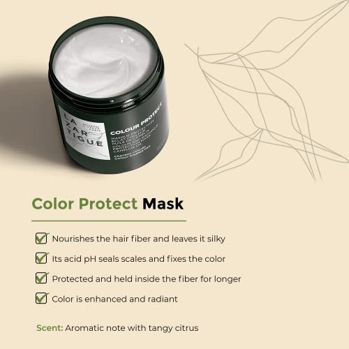 Lazartigue Color Protect Radiance Mask for Color-Treated Hair, 8.4 Fl Oz