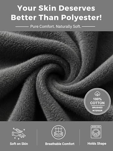 Klizzer Luxury Sweat Shirts, Men - Ultra Soft Men’s Fleece Pullover - 100% Cotton Sweatshirts - Warm Heavy Weight Regular Fit - Plain Crewneck Top for Adults (Charcoal, L)