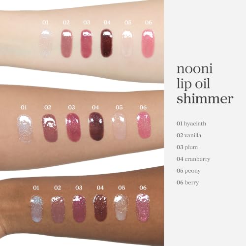 NOONI Korean Lip Oil - Applepeony - Plumping & Hydrating Tinted Lip Gloss