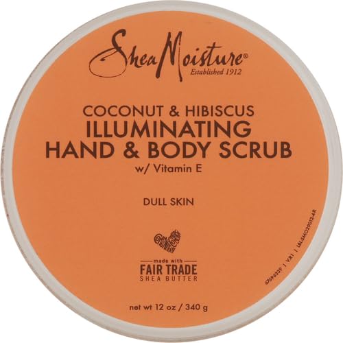 SheaMoisture Body Scrub for Dull Skin Illuminating Coconut and Hibiscus Cruelty-Free Skin Care 12 oz