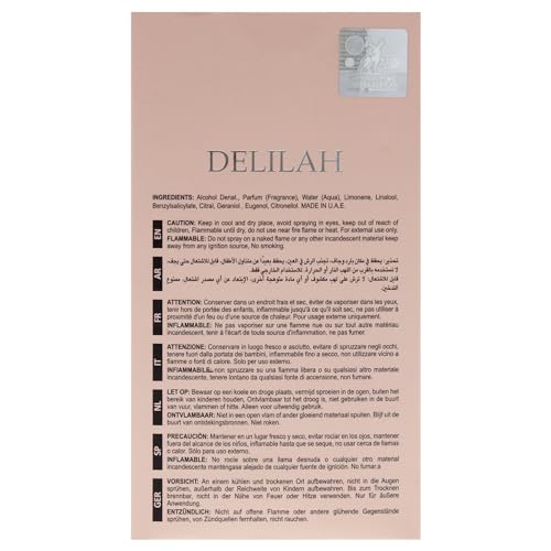 Lattafa Maison Alhambra Delilah Pour Femme Eau de Parfum Spray for Women, 3.4 Ounce / 100 Ml