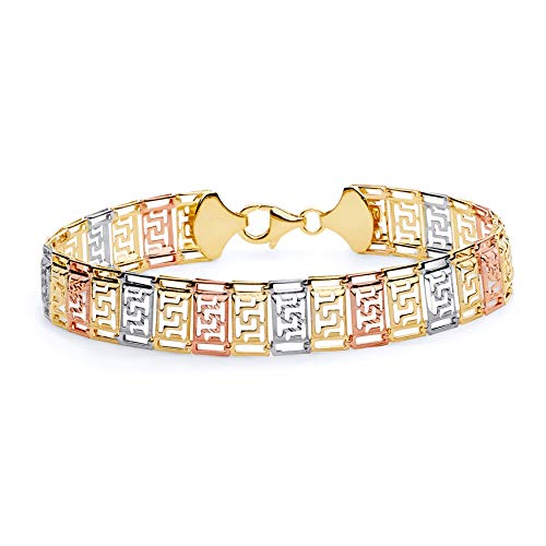 14k REAL Tri Color Gold Fancy Bracelet - 7.5"