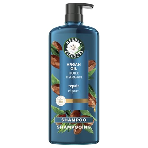 Herbal Essences Argan Oil Paraben Free Shampoo, Hair Repair, 20.2 fl oz, with Certified Camellia Oil and Aloe Vera, For All Hair Types, Especially Damaged Hair