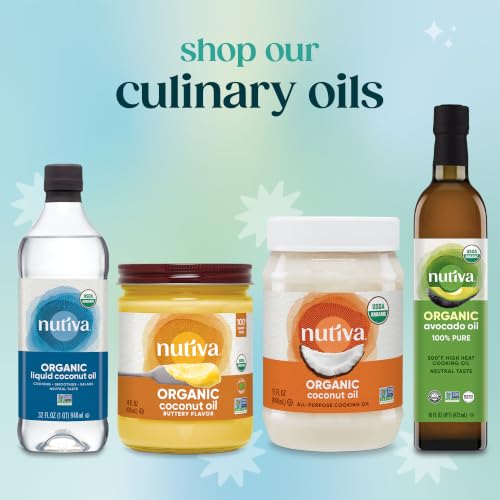Nutiva Organic, Cold-Pressed, Unrefined, Virgin Coconut Oil from Fresh, non-GMO, Sustainably Farmed Coconuts, 15-ounce