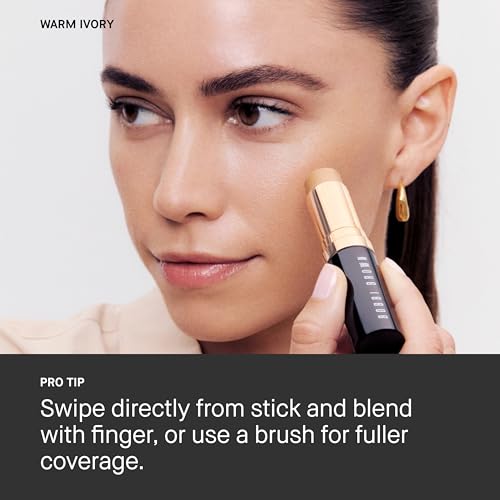Bobbi Brown Skin Foundation Stick | Portable & Creamy with Medium-to-Full Coverage for Even-Toned Skin, 0.31 Ounce, Warm Ivory W-026