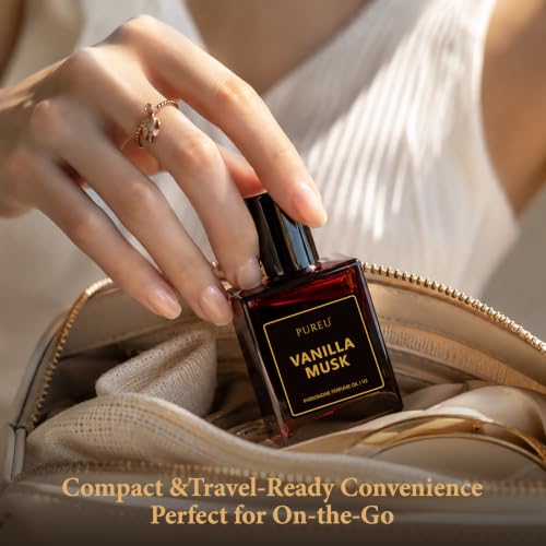 PUREU Pheromone Perfume for Woman, Vanilla Musk Perfume Long Lasting Pheromones Perfumes 0.34FL OZ/10ML Roll On Travel Size Essential Pheromone Oil Fragrance Eau De Parfum, Made in USA